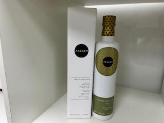 Aceites y Condimentos - Oli d'Oliva Verge Extra Aragem, ampolla  Dòrica ceràmica 500ml ES Tub Regal - Mestral Cambrils