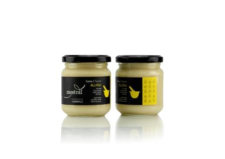 Our sauces - Alioli Sauce with EVOO Mestral, glass jar 185g - Mestral Cambrils