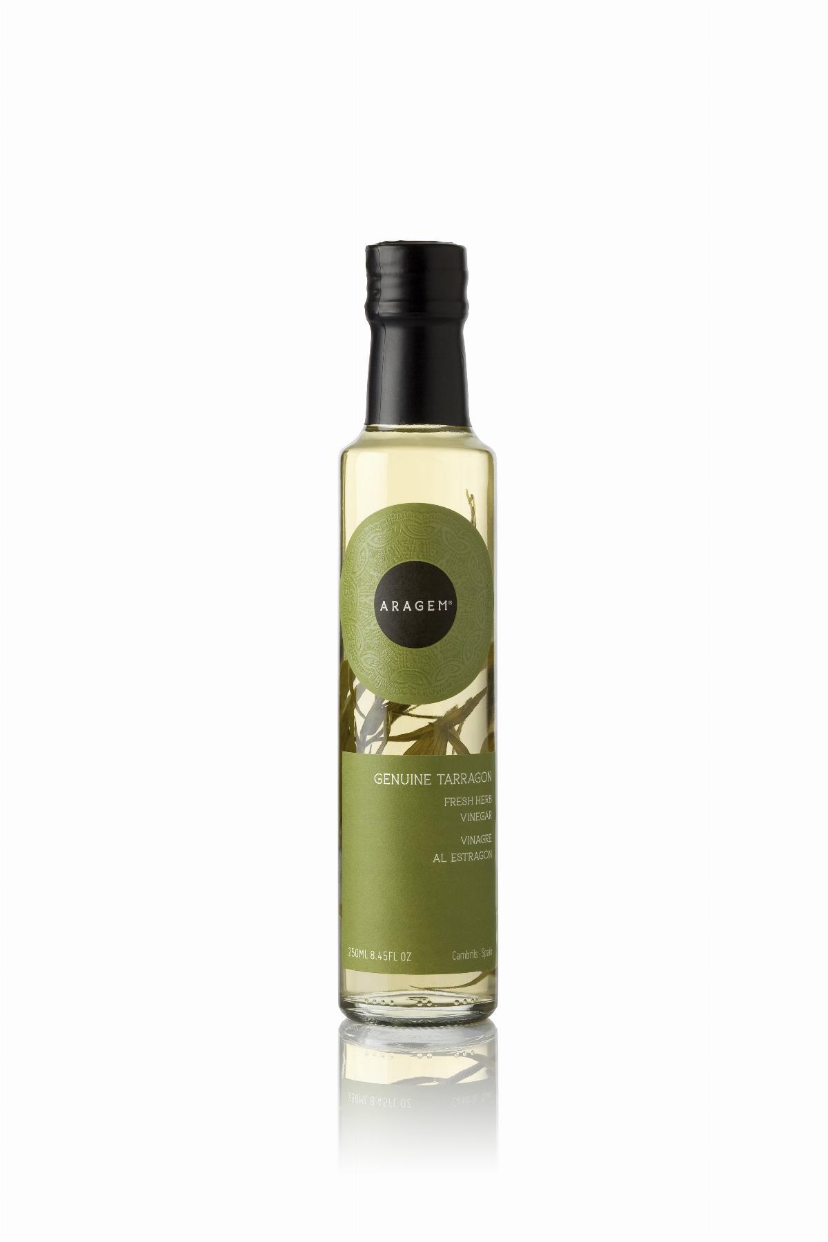 Vinagre d'Herbes Estragó Aragem, ampolla Dòrica transp.  250ml. ES