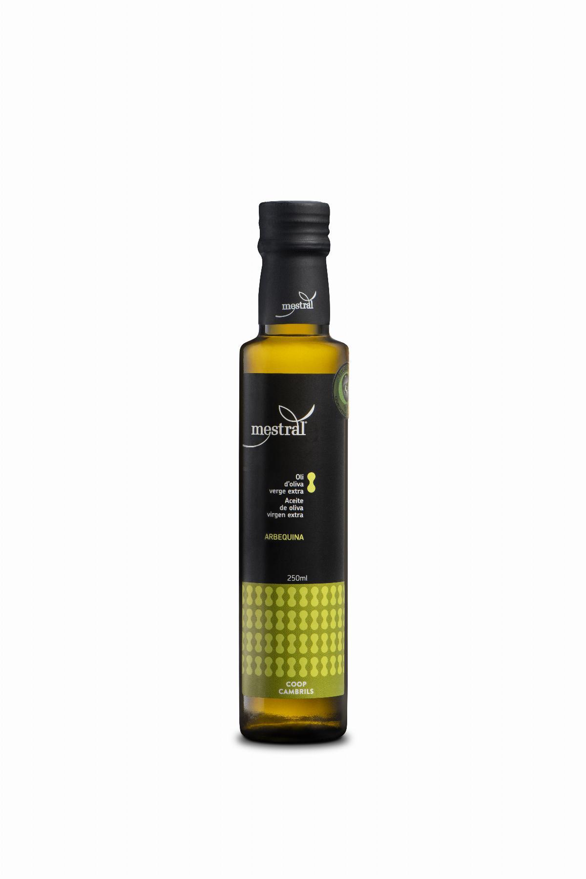 Huile d'olive et Condiments - Huile d'Olive Vierge Extra Mestral bouteille 250 mL 100% Arbequina - Mestral Cambrils