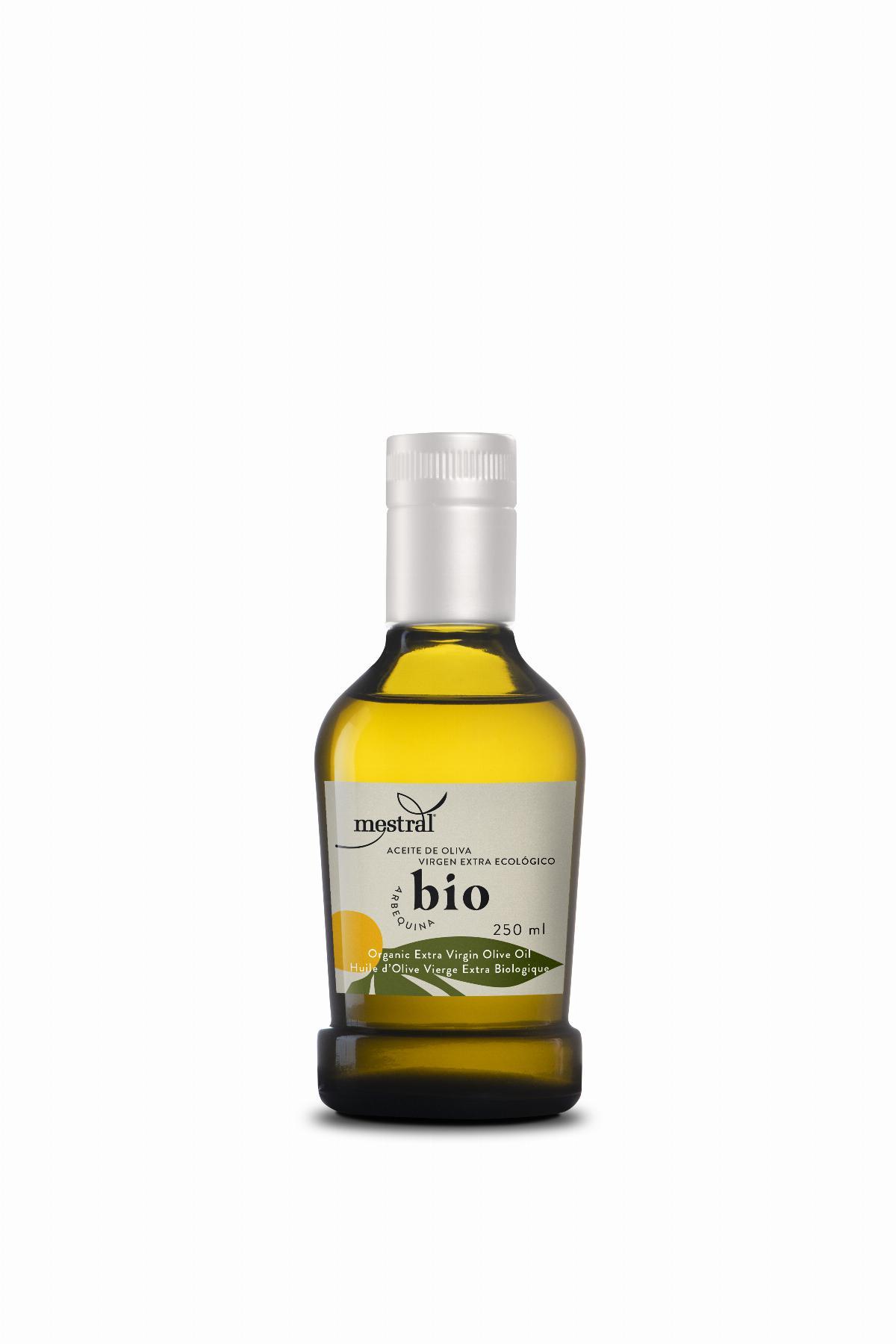 Huile d'olive et Condiments - CAIXA Oli d'Oliva Verge Extra Mestral Ecològic, amp.v. 250ml, ES-FR Op.CT/005725/E ES--EC - Mestral Cambrils