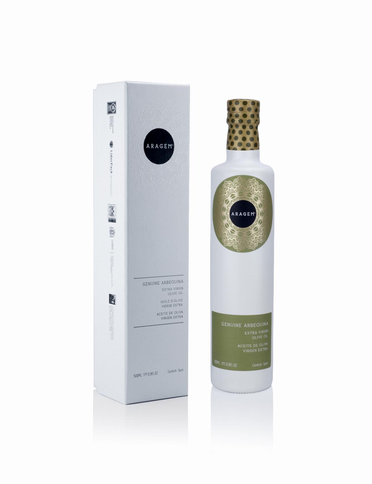 Aceites y Condimentos - Estuche regalo Aceite de Oliva Virgen Extra Aragem bot. cerámica 500 ml 100% Arbequina - Mestral Cambrils