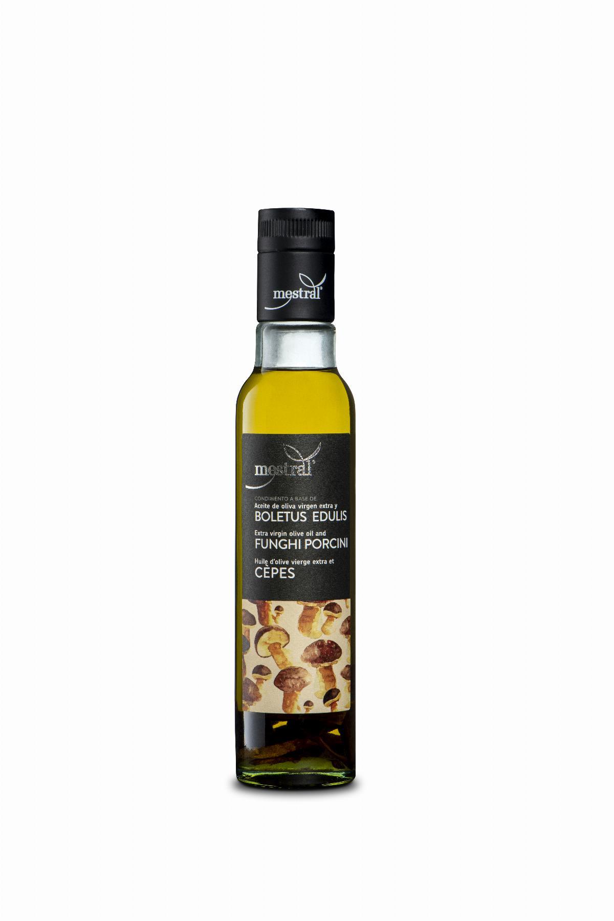 Aceites y Condimentos - Condimento preparado a base de aceite de oliva y boletus Mestral bot. 250 ml - Mestral Cambrils