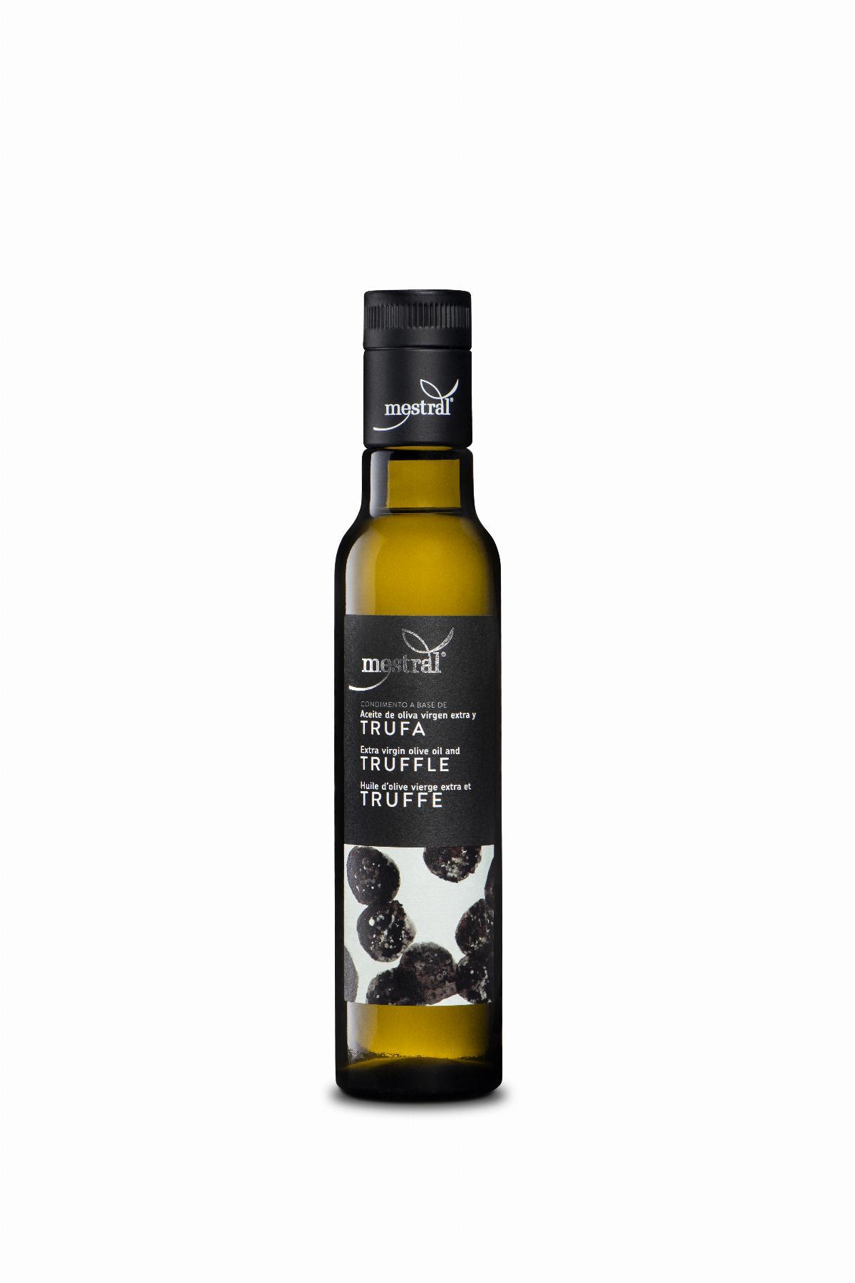 Huile d'olive et Condiments - Condiment à base d'huile d'olive à la truffe Mestral bouteille 250 ml - Mestral Cambrils