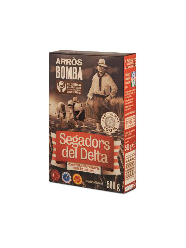 Arròs de Delta - Arròs Varietat Bomba Segadors del Delta DOP 500g caixa cartró - Mestral Cambrils