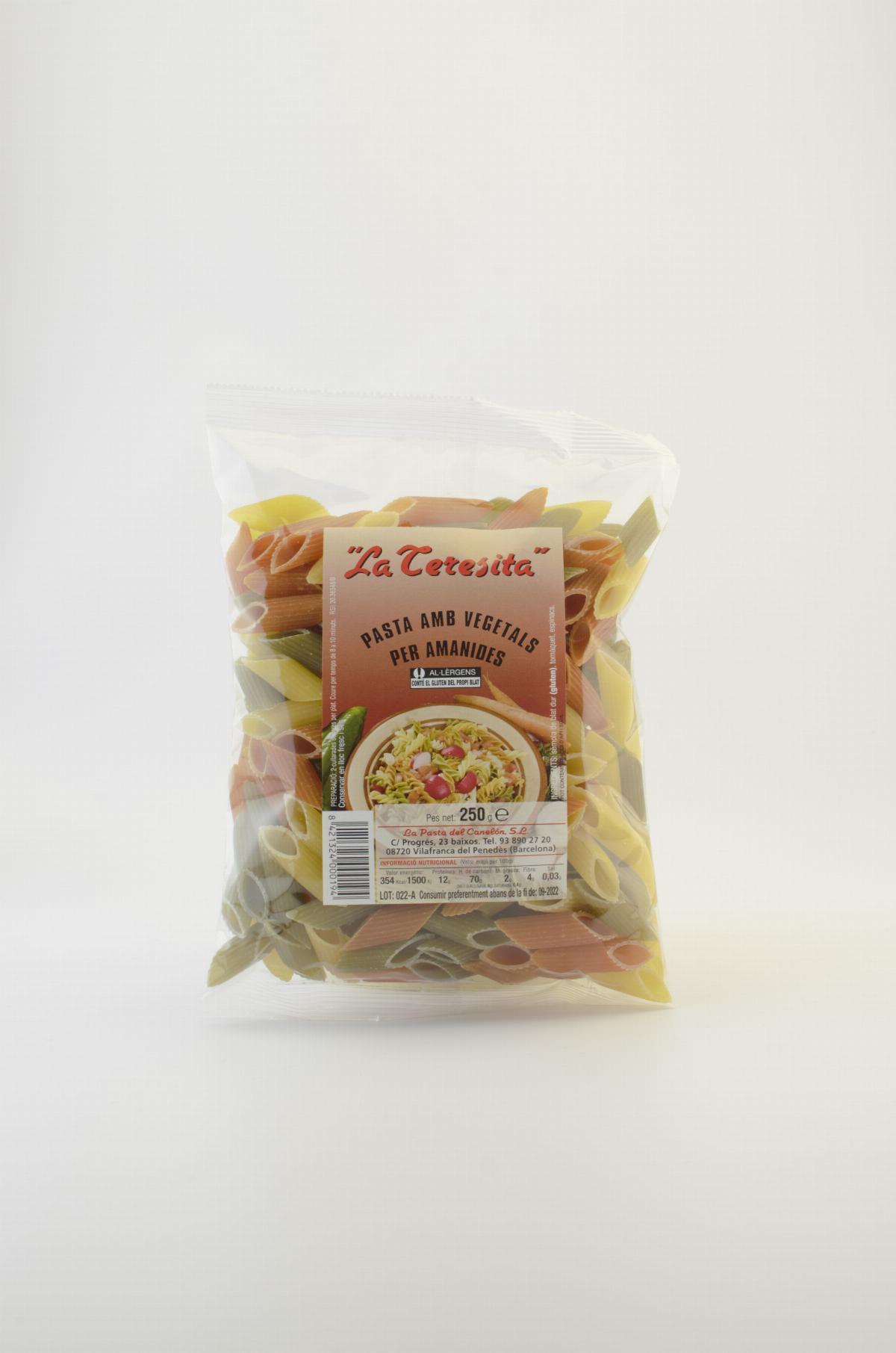 Pasta - Penne pasta tricolour with vegetables La Teresita 250g - Mestral Cambrils