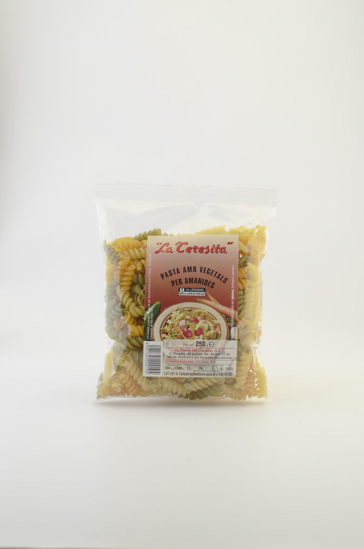 Pasta - Fusilli Pasta tricolour with vegetables La taresita 250g - Mestral Cambrils