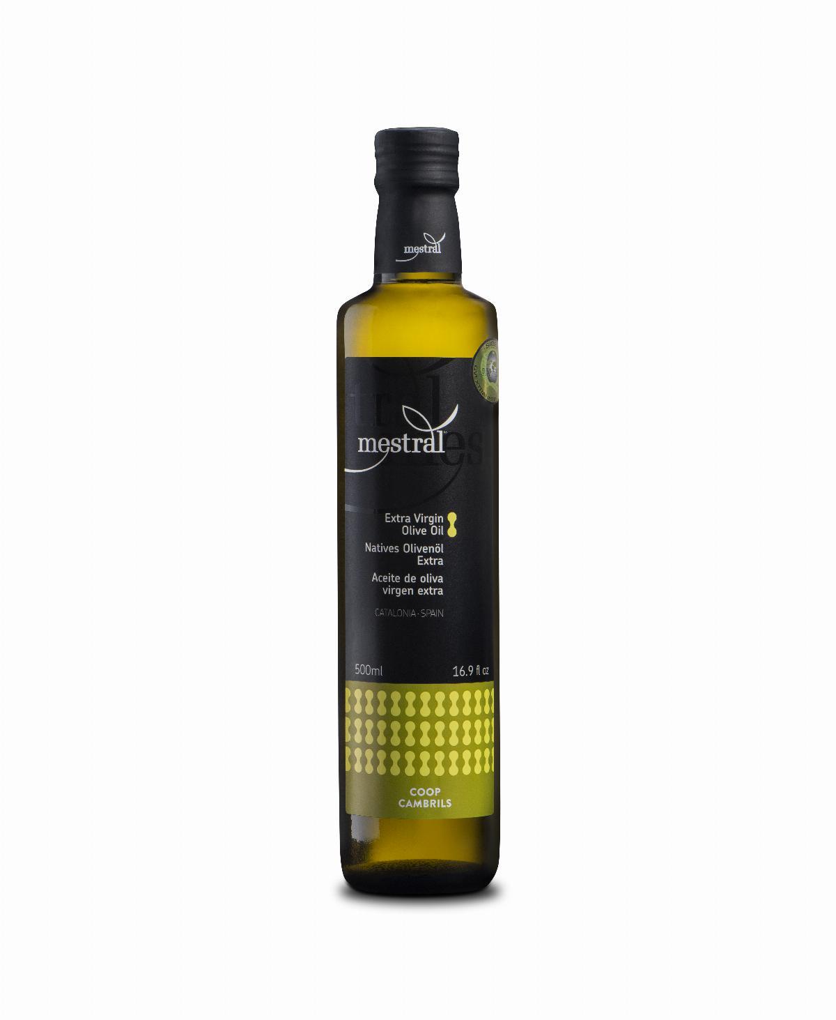 Olis i infusionats - Oli d´Oliva Verge Extra Mestral Dórica ampolla 500ml - Mestral Cambrils
