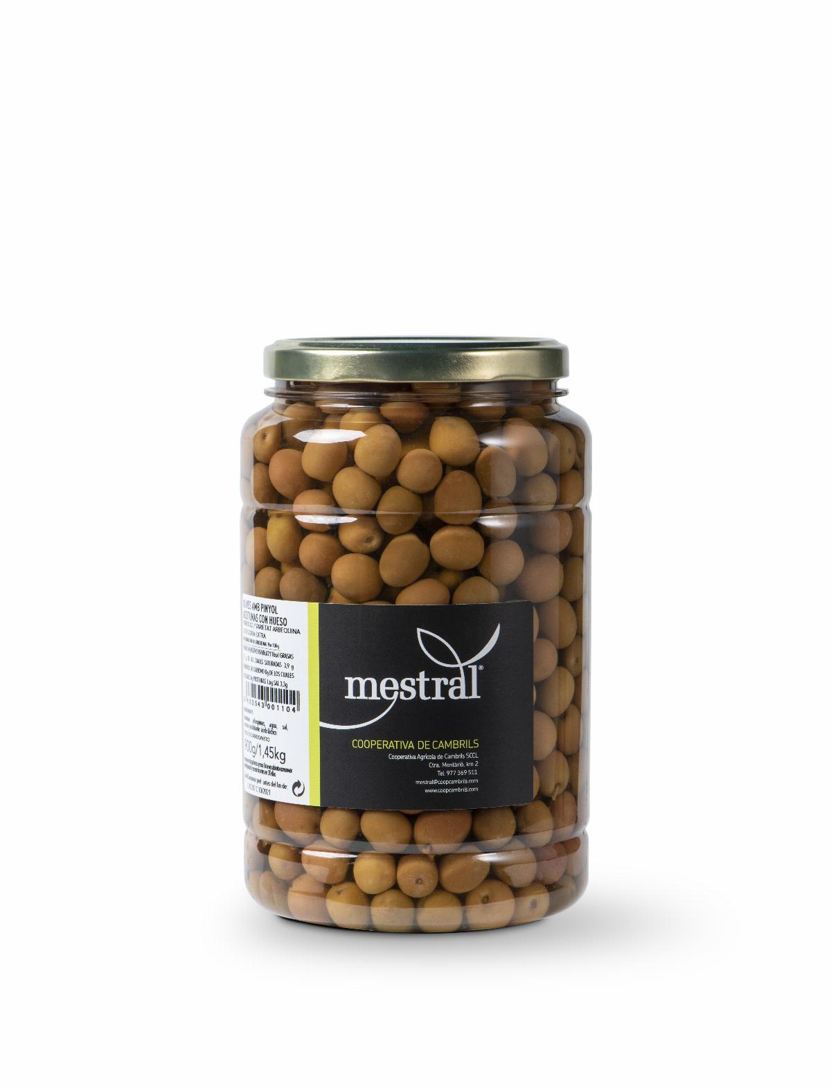 Olives - Olives Arbequina Mestral PET 1Kg - Mestral Cambrils
