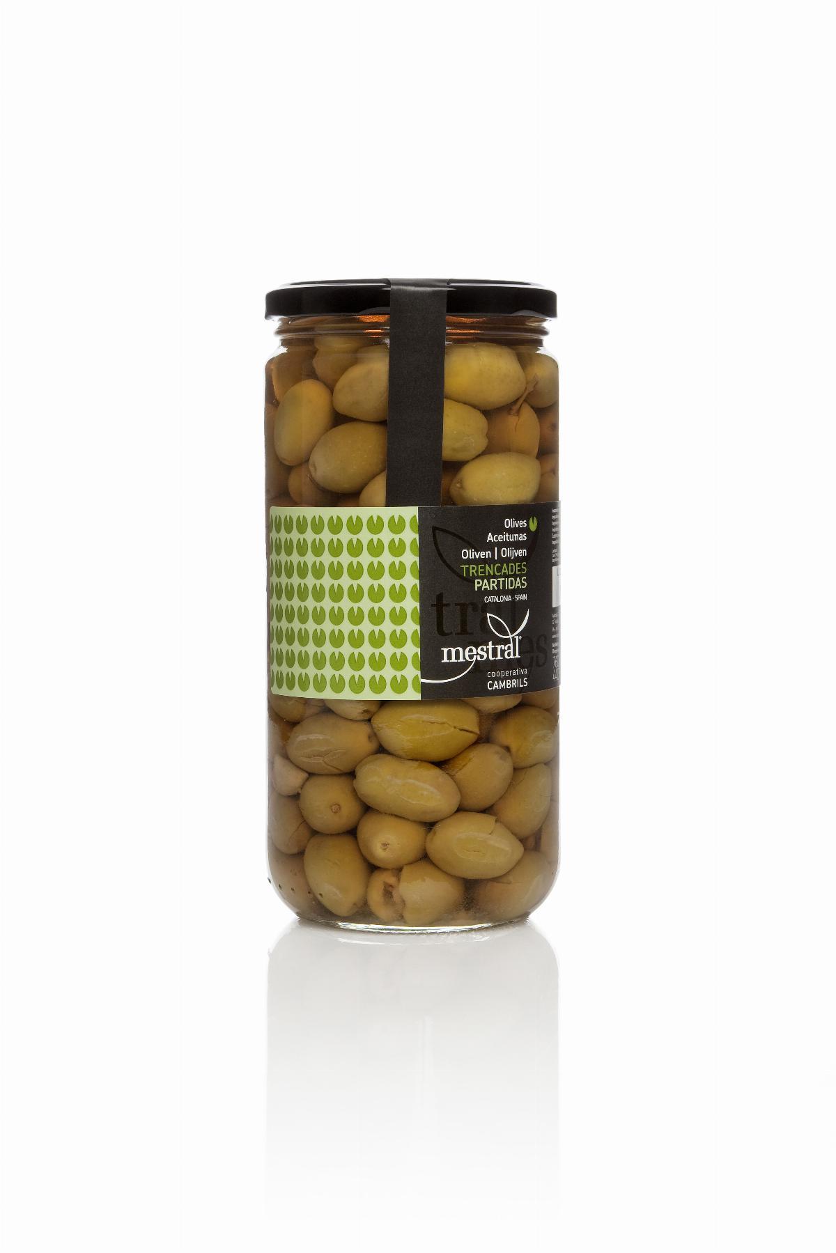 Olives - Olives trencades Mestral pot vidre 440 g - Mestral Cambrils