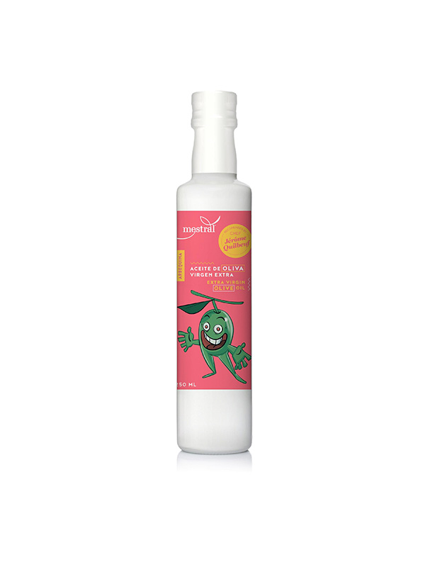 Olis i infusionats - Oli d'Oliva Verge Extra Mestral, ampolla dòrica ceràmica, 250ml, ES-EN, Ed. Jérôme - Mestral Cambrils