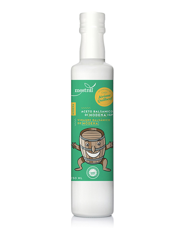 Vinagres - Vinagre Balsàmic de Mòdena Mestral, ampolla dòrica ceràmica, 250ml, ES-EN, Ed. Jérôme - Mestral Cambrils
