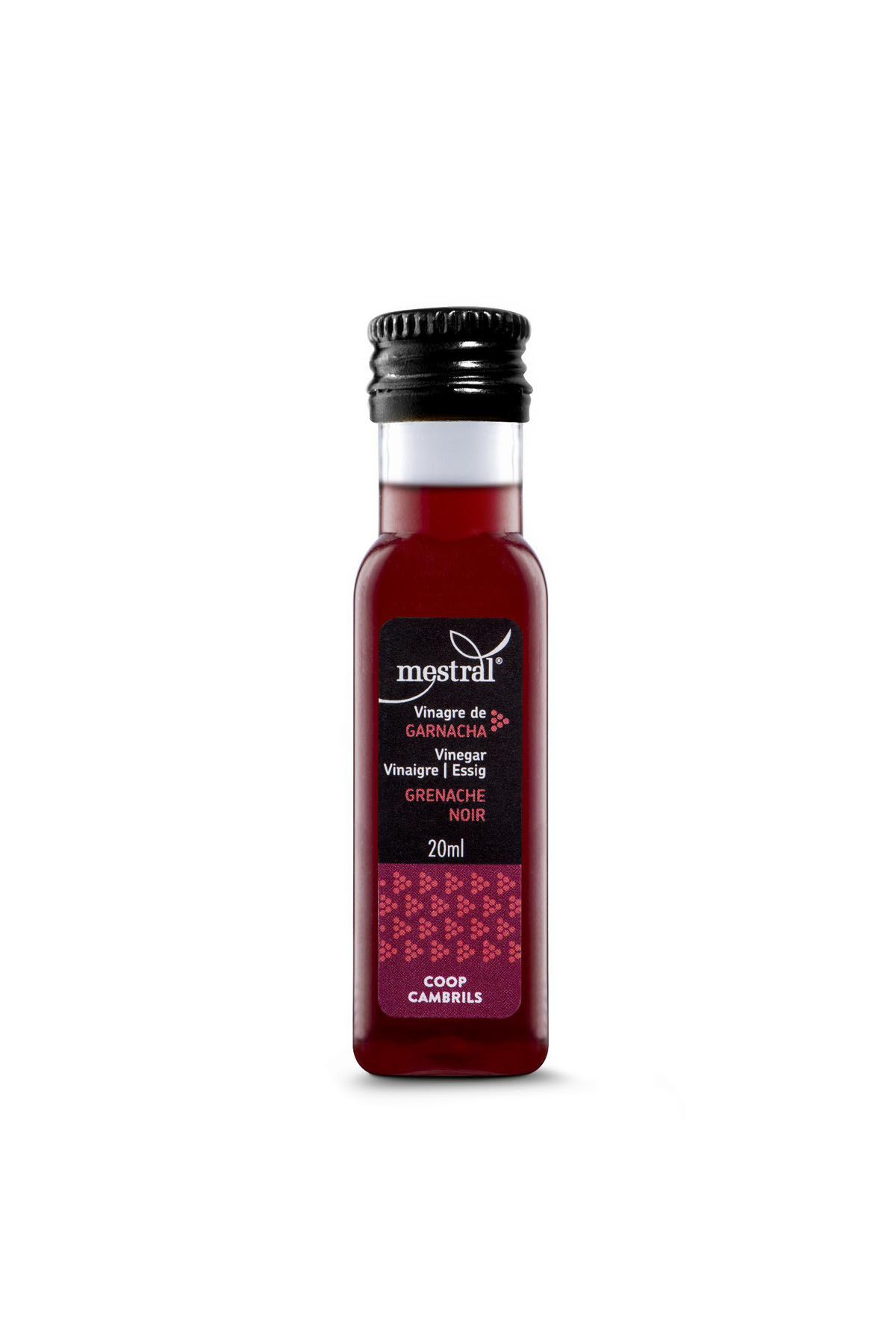 Vinagres - Vinagre de Garnatxa negre Mestral, PET 20ml x 40 unitats - Mestral Cambrils