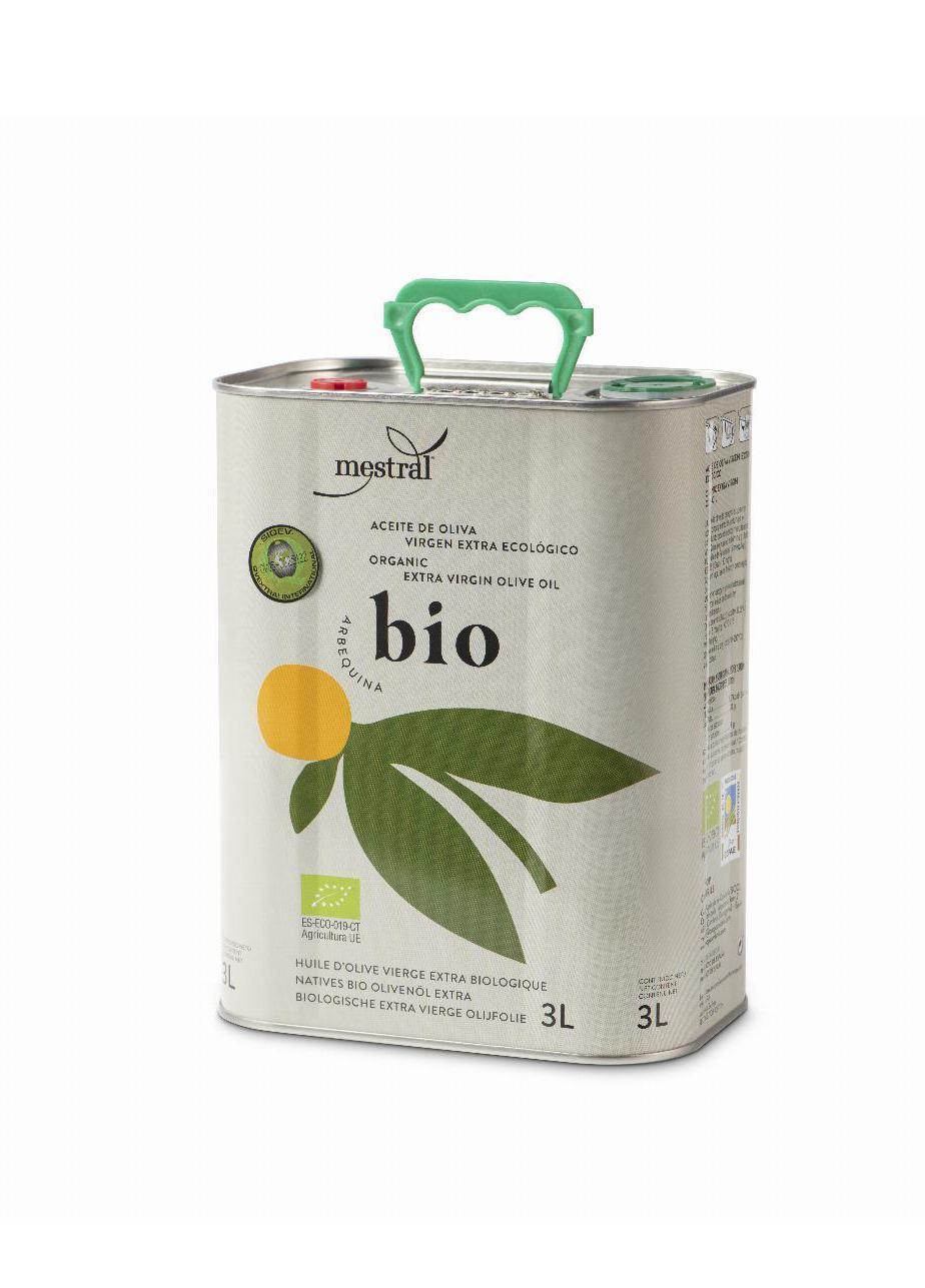 Extra Virgin Olive Oil Mestral Bio, organic farming Tin 3L 100% Arbequina